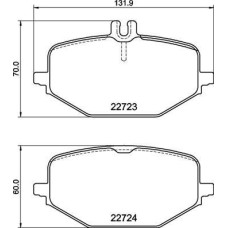 ARKA DİSK FREN BALATASI MERCEDES G500 4.0 01/18> MERCEDES GLE300 2.0D 10/18>