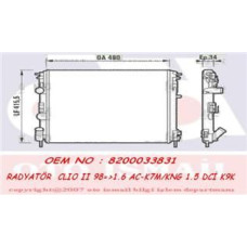 RADYATÖR CLIO II-KNG -LOGAN-SOLENZA-1.5DCİ-1.4-1.6 16V-1.9DTI AC MEK 480x414.5x3