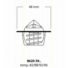 TERMOSTAT 82 C CORSA A 1.2-1.4-ASTRA F 1.4-1.6-VECTRA A-B 1.6 V2154